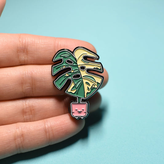 Variegated Monstera Enamel Pin