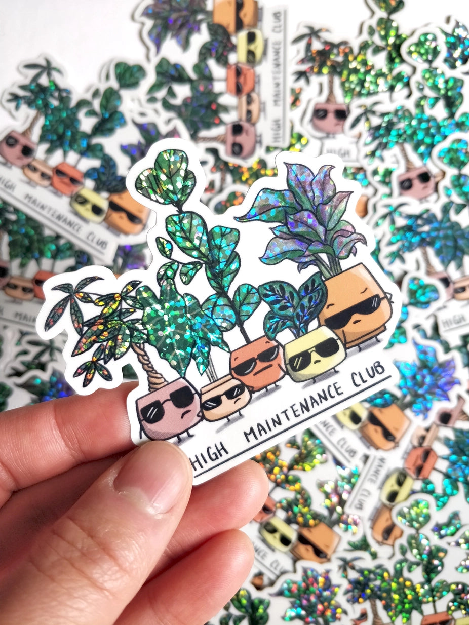 High Maintenance Club Glitter Sticker
