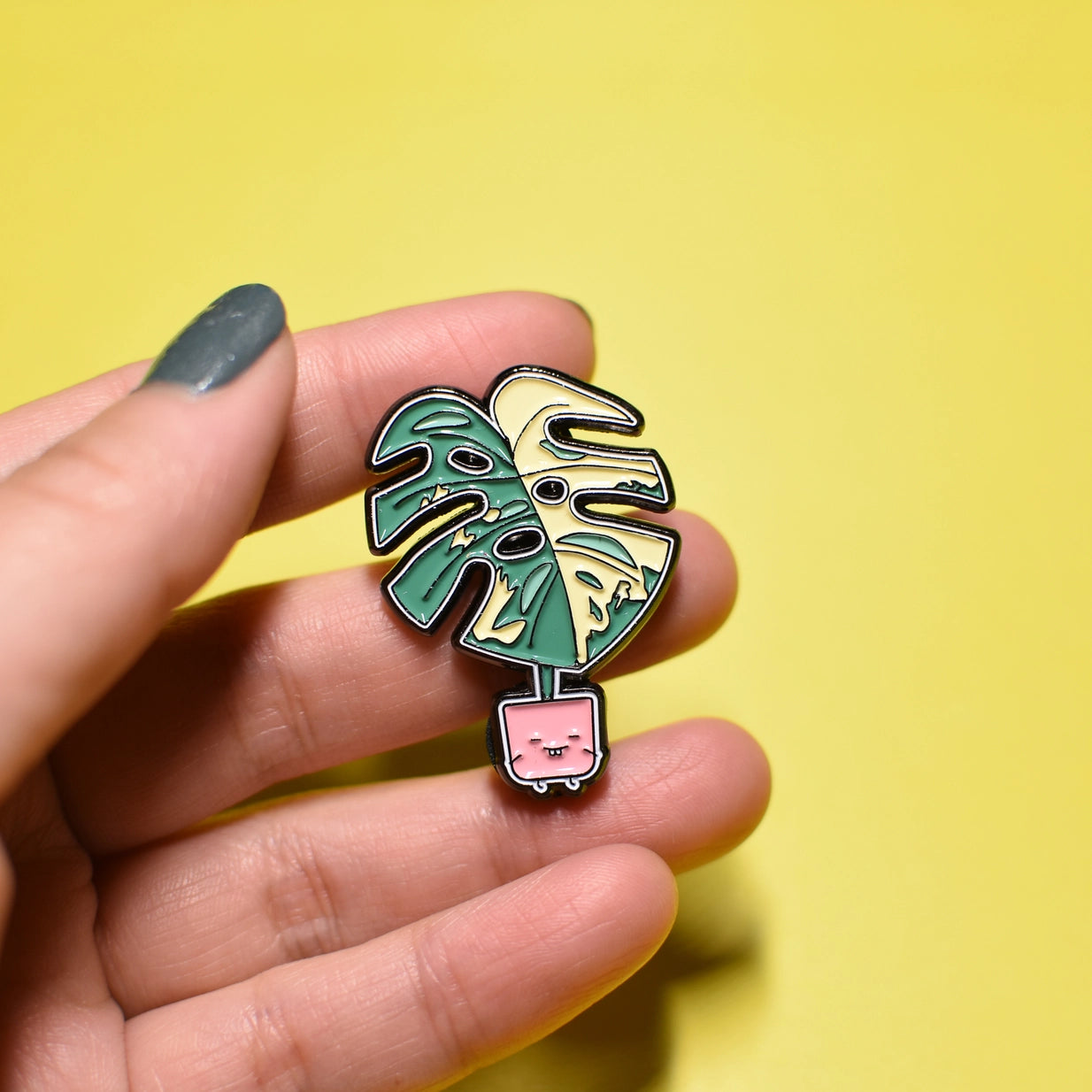 Variegated Monstera Enamel Pin