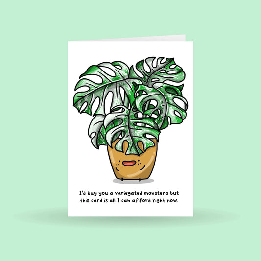 Variegated Monstera Greeting Card