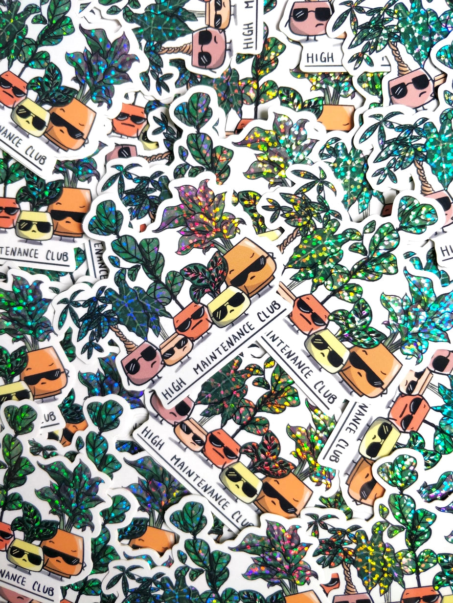 High Maintenance Club Glitter Sticker