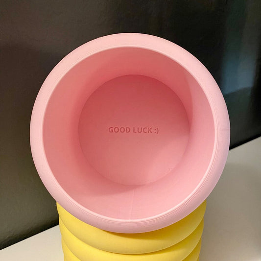 3D Printed Bubble Pot - Duckling Yellow